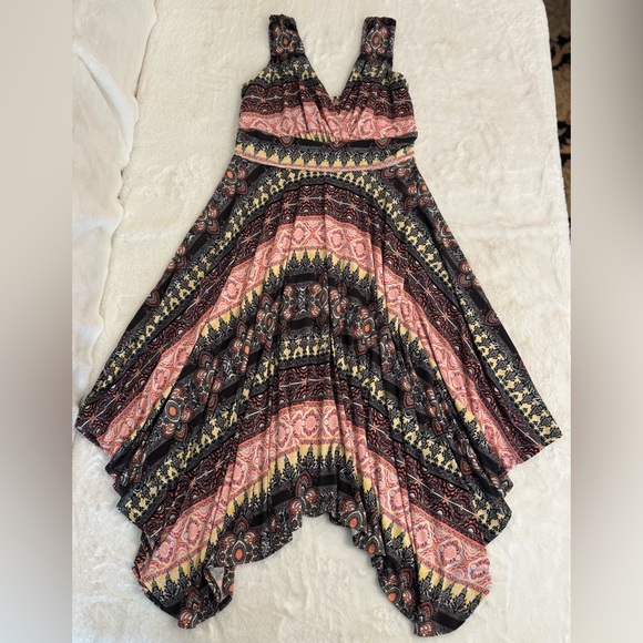 Soma Scarf Hem Tank Dress, Buttery Soft, Midi Dress, Pink & Black Paisley - Picture 6 of 14